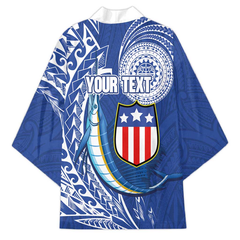 Personalised American Samoa Flag Day Kimono Fautasi Race Fagatogo-Iseula O Le Moana Sailfish Tribal Style LT03 - Polynesian Pride