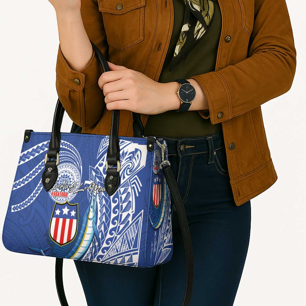 American Samoa Flag Day Leather Bag Fautasi Race Fagatogo-Iseula O Le Moana Sailfish Tribal Style LT03 - Polynesian Pride