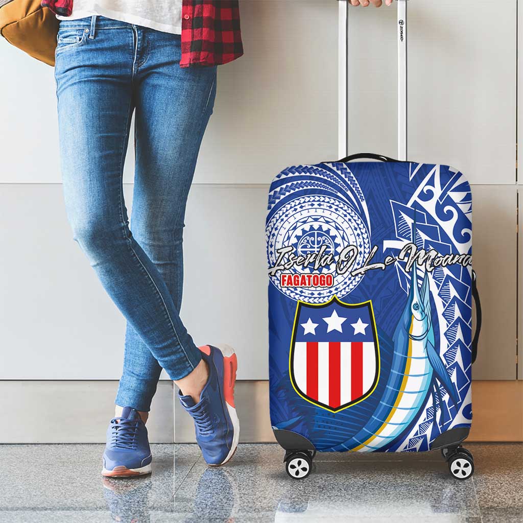 American Samoa Flag Day Luggage Cover Fautasi Race Fagatogo-Iseula O Le Moana Sailfish Tribal Style LT03 - Polynesian Pride