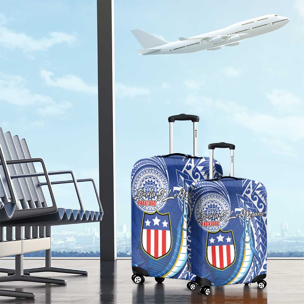 American Samoa Flag Day Luggage Cover Fautasi Race Fagatogo-Iseula O Le Moana Sailfish Tribal Style LT03 - Polynesian Pride