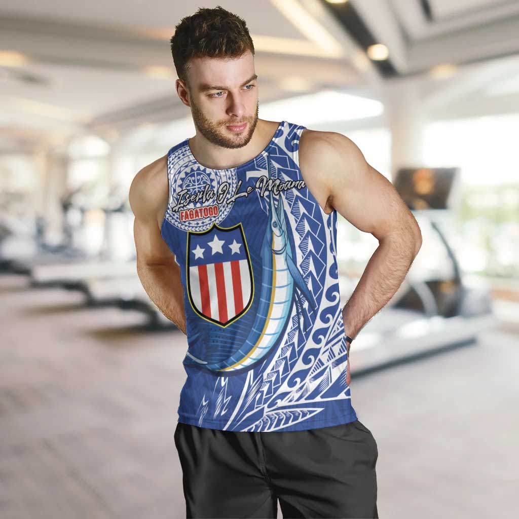 Personalised American Samoa Flag Day Men Tank Top Fautasi Race Fagatogo-Iseula O Le Moana Sailfish Tribal Style LT03 Multicolor - Polynesian Pride