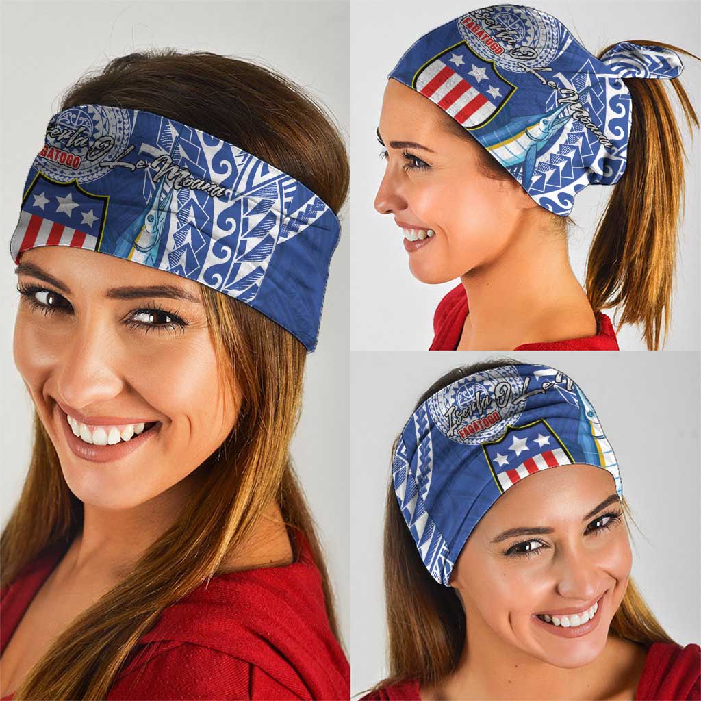 American Samoa Flag Day Neck Gaiter Fautasi Race Fagatogo-Iseula O Le Moana Sailfish Tribal Style LT03 - Polynesian Pride
