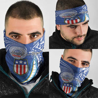American Samoa Flag Day Neck Gaiter Fautasi Race Fagatogo-Iseula O Le Moana Sailfish Tribal Style LT03 - Polynesian Pride