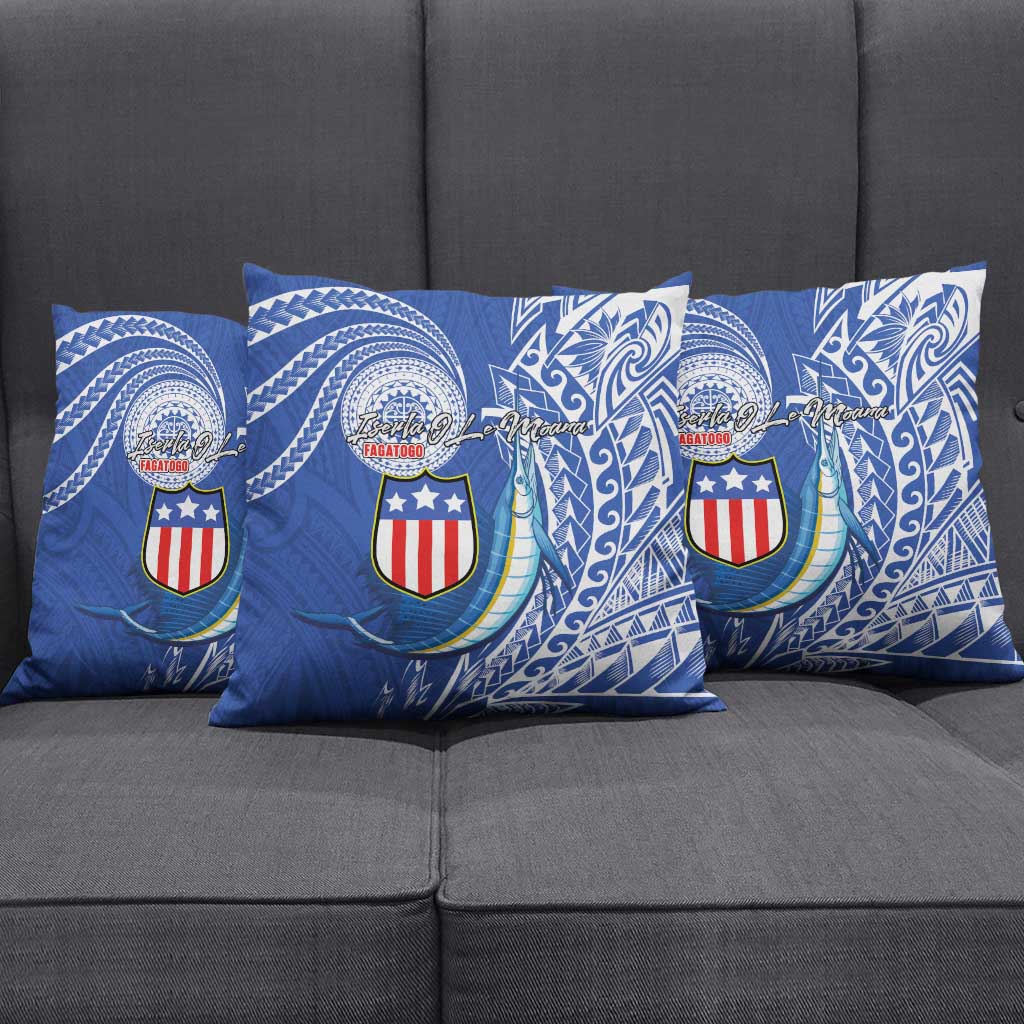 American Samoa Flag Day Pillow Cover Fautasi Race Fagatogo-Iseula O Le Moana Sailfish Tribal Style LT03 - Polynesian Pride