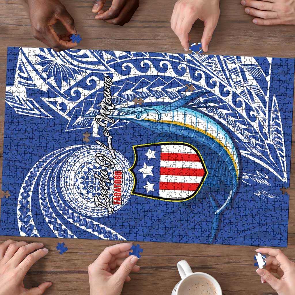 American Samoa Flag Day Puzzle Fautasi Race Fagatogo-Iseula O Le Moana Sailfish Tribal Style LT03 - Polynesian Pride