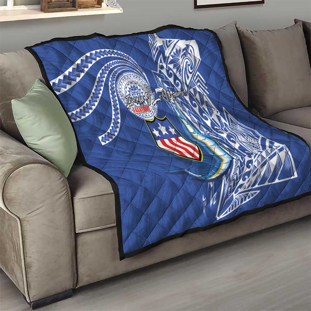 American Samoa Flag Day Quilt Fautasi Race Fagatogo-Iseula O Le Moana Sailfish Tribal Style LT03 - Polynesian Pride