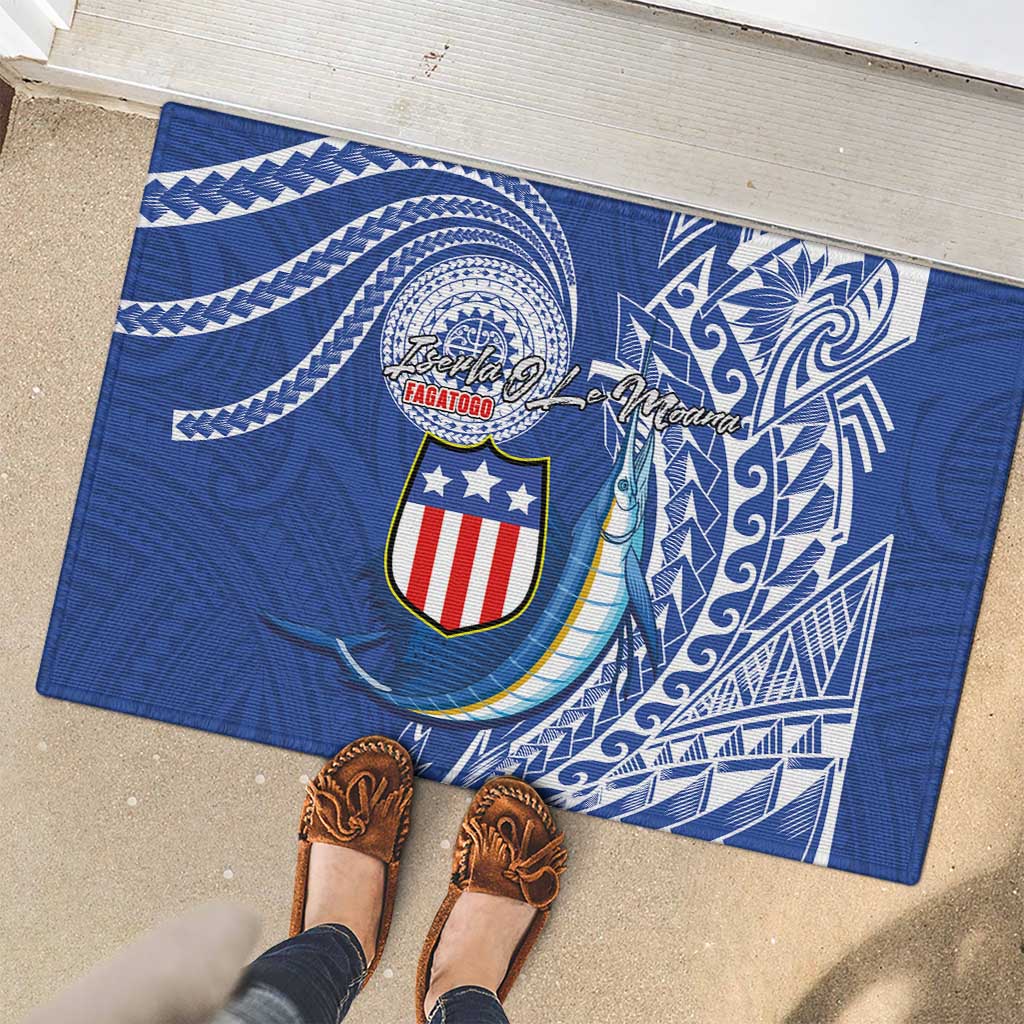 American Samoa Flag Day Rubber Doormat Fautasi Race Fagatogo-Iseula O Le Moana Sailfish Tribal Style LT03 - Polynesian Pride