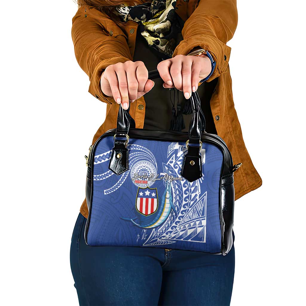 American Samoa Flag Day Shoulder Handbag Fautasi Race Fagatogo-Iseula O Le Moana Sailfish Tribal Style