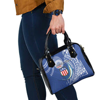 American Samoa Flag Day Shoulder Handbag Fautasi Race Fagatogo-Iseula O Le Moana Sailfish Tribal Style LT03 - Polynesian Pride
