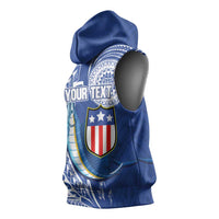 Personalised American Samoa Flag Day Sleeveless Hoodie Fautasi Race Fagatogo-Iseula O Le Moana Sailfish Tribal Style LT03 - Polynesian Pride