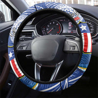 American Samoa Flag Day Steering Wheel Cover Fautasi Race Fagatogo-Iseula O Le Moana Sailfish Tribal Style LT03 - Polynesian Pride
