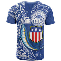 Personalised American Samoa Flag Day T Shirt Fautasi Race Fagatogo-Iseula O Le Moana Sailfish Tribal Style LT03 - Polynesian Pride