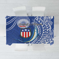 American Samoa Flag Day Tablecloth Fautasi Race Fagatogo-Iseula O Le Moana Sailfish Tribal Style LT03 Multicolor - Polynesian Pride