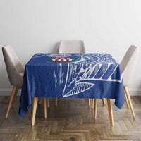 American Samoa Flag Day Tablecloth Fautasi Race Fagatogo-Iseula O Le Moana Sailfish Tribal Style LT03 - Polynesian Pride