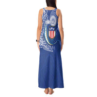 Personalised American Samoa Flag Day Tank Maxi Dress Fautasi Race Fagatogo-Iseula O Le Moana Sailfish Tribal Style LT03 - Polynesian Pride