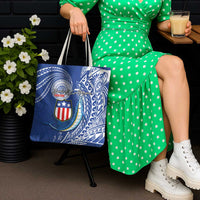 American Samoa Flag Day Tote Bag Fautasi Race Fagatogo-Iseula O Le Moana Sailfish Tribal Style LT03 - Polynesian Pride