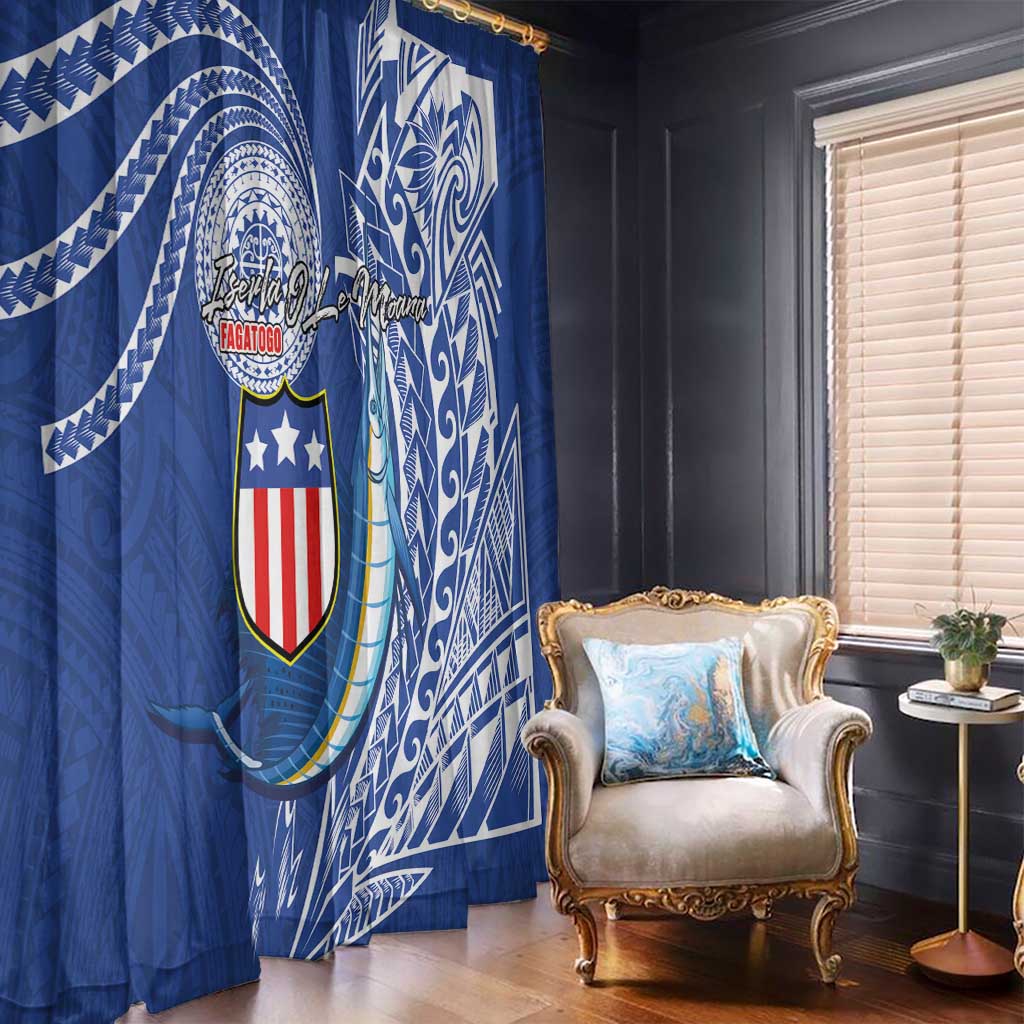 American Samoa Flag Day Window Curtain Fautasi Race Fagatogo-Iseula O Le Moana Sailfish Tribal Style LT03 - Polynesian Pride