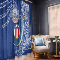 American Samoa Flag Day Window Curtain Fautasi Race Fagatogo-Iseula O Le Moana Sailfish Tribal Style LT03 - Polynesian Pride