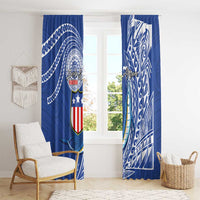American Samoa Flag Day Window Curtain Fautasi Race Fagatogo-Iseula O Le Moana Sailfish Tribal Style LT03 - Polynesian Pride