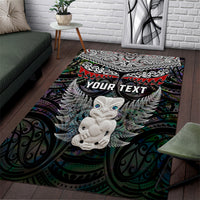 New Zealand Hei Tiki Area Rug Maori Green Papua Shell Pattern LT03 Green - Polynesian Pride