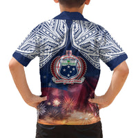 Samoa Indenpendence Day Kid Hawaiian Shirt Sky Fireworks with Flag Style LT03 - Polynesian Pride