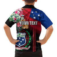 Personalised Samoa Indenpendence Day Family Matching Summer Maxi Dress and Hawaiian Shirt Tropical Samoan Coat of Arms With Siapo Pattern LT03 - Polynesian Pride