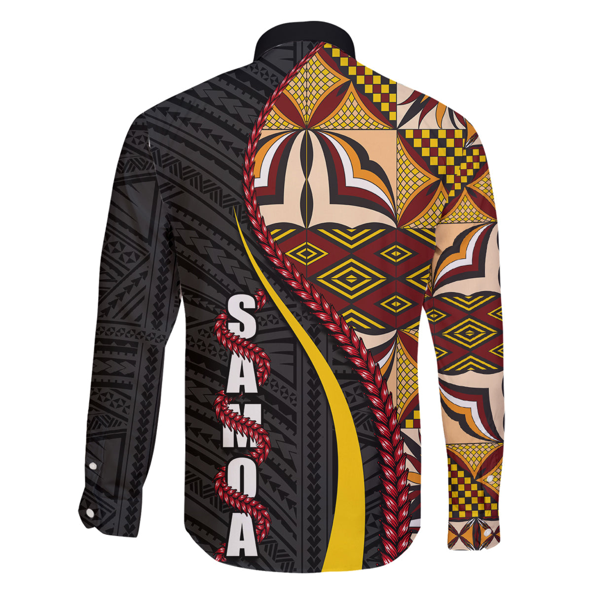 Samoa Siapo Ula Fala Family Matching Tank Maxi Dress and Hawaiian Shirt Polynesian Tribal Pattern LT03 - Polynesian Pride