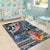 Fiji Day Area Rug Traditional Tapa with Hibiscus and Emblems