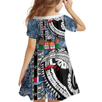 Fiji Day Family Matching Off Shoulder Maxi Dress and Hawaiian Shirt Traditional Tapa with Hibiscus and Emblems LT03 - Polynesian Pride