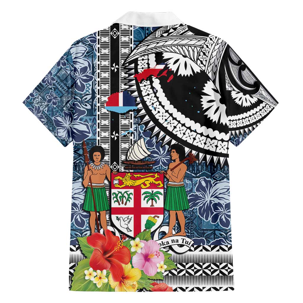 Fiji Day Family Matching Puletasi and Hawaiian Shirt Traditional Tapa with Hibiscus and Emblems LT03 - Polynesian Pride