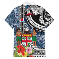 Fiji Day Family Matching Summer Maxi Dress and Hawaiian Shirt Traditional Tapa with Hibiscus and Emblems LT03 - Polynesian Pride