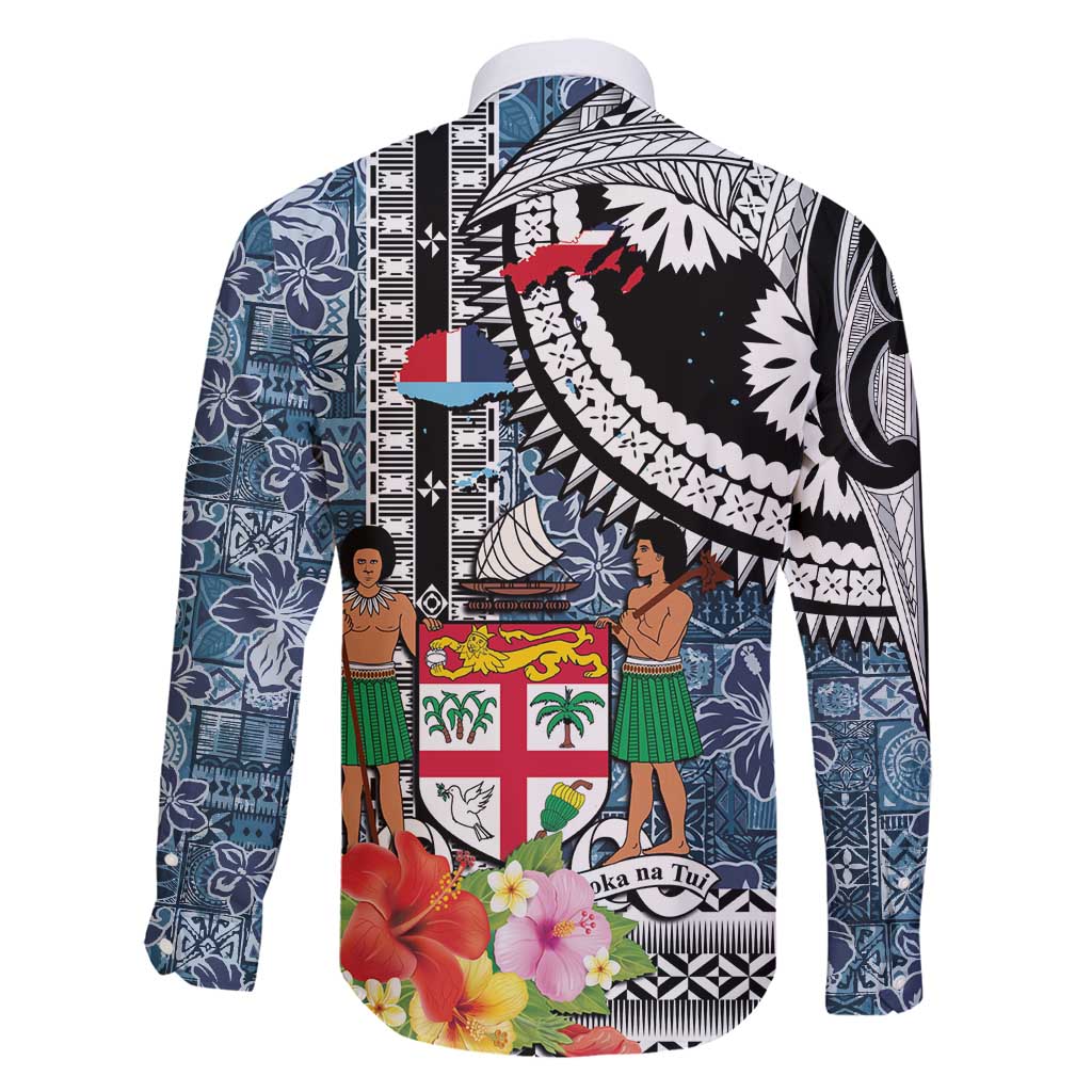 Fiji Day Family Matching Summer Maxi Dress and Hawaiian Shirt Traditional Tapa with Hibiscus and Emblems LT03 - Polynesian Pride