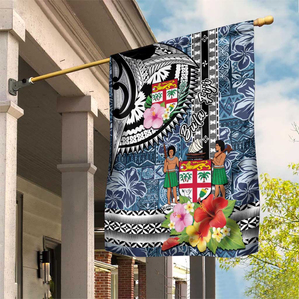 Fiji Day Garden Flag Traditional Tapa with Hibiscus and Emblems LT03 House Flag - Polynesian Pride