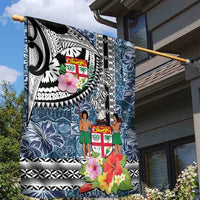 Fiji Day Garden Flag Traditional Tapa with Hibiscus and Emblems LT03 - Polynesian Pride