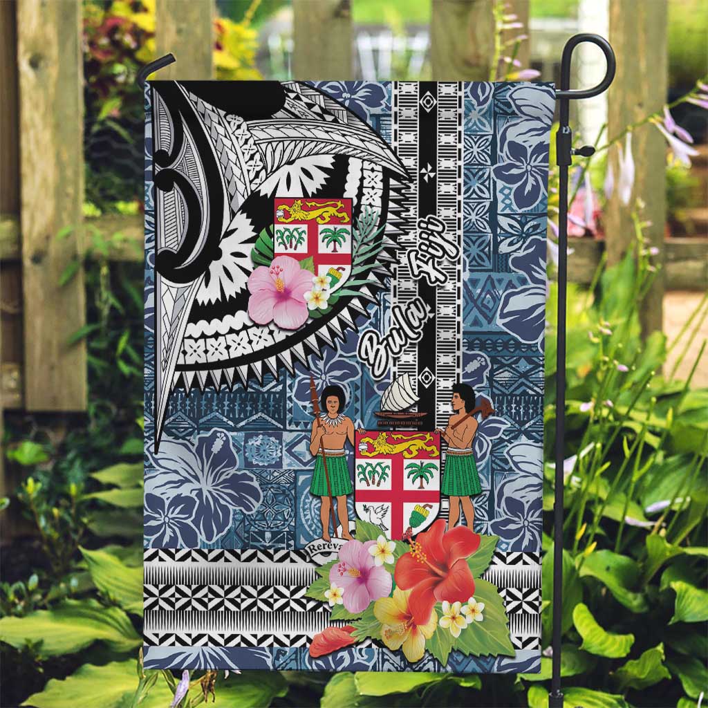 Fiji Day Garden Flag Traditional Tapa with Hibiscus and Emblems LT03 Garden Flag - Polynesian Pride