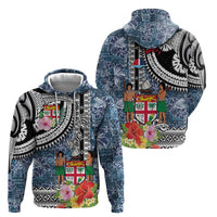 Fiji Day Hoodie Traditional Tapa with Hibiscus and Emblems LT03 - Polynesian Pride