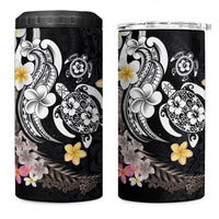 Hawaiian Tropical Plumeria Turtles 4 in 1 Can Cooler Tumbler Polynesian Art Tattoo LT03 One Size: 16 oz - Polynesian Pride