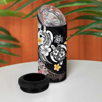 Hawaiian Tropical Plumeria Turtles 4 in 1 Can Cooler Tumbler Polynesian Art Tattoo LT03 - Polynesian Pride
