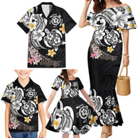 Hawaiian Tropical Plumeria Turtles Family Matching Mermaid Dress and Hawaiian Shirt Polynesian Art Tattoo LT03 - Polynesian Pride