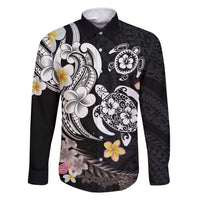 Hawaiian Tropical Plumeria Turtles Family Matching Mermaid Dress and Hawaiian Shirt Polynesian Art Tattoo LT03 Dad's Shirt - Long Sleeve - Polynesian Pride