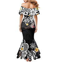 Hawaiian Tropical Plumeria Turtles Family Matching Mermaid Dress and Hawaiian Shirt Polynesian Art Tattoo LT03 - Polynesian Pride
