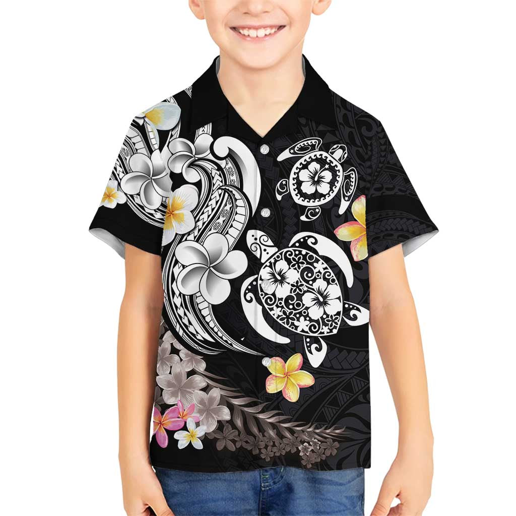 Hawaiian Tropical Plumeria Turtles Family Matching Off Shoulder Maxi Dress and Hawaiian Shirt Polynesian Art Tattoo LT03 Son's Shirt - Polynesian Pride