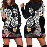 Hawaiian Tropical Plumeria Turtles Hoodie Dress Polynesian Art Tattoo LT03 - Polynesian Pride