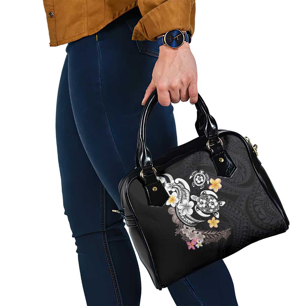 Hawaiian Tropical Plumeria Turtles Shoulder Handbag Polynesian Art Tattoo