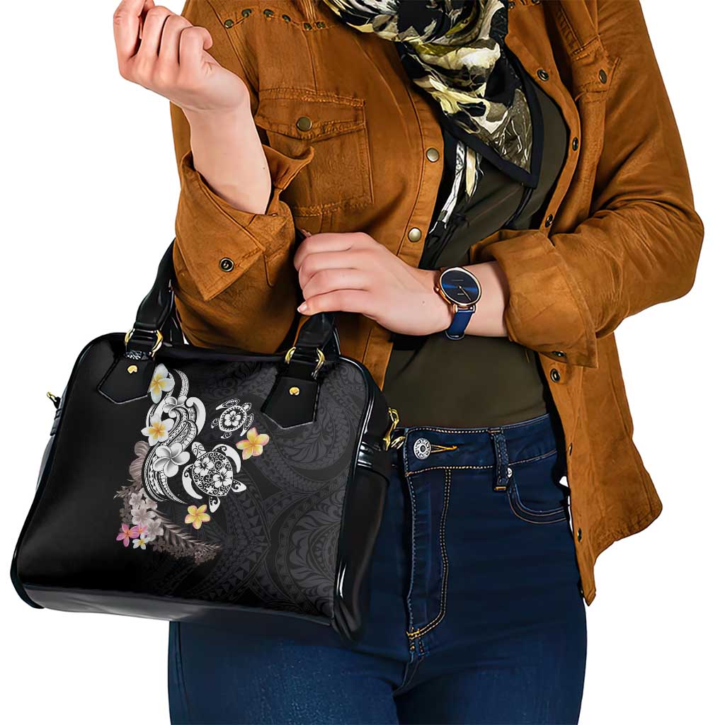 Hawaiian Tropical Plumeria Turtles Shoulder Handbag Polynesian Art Tattoo