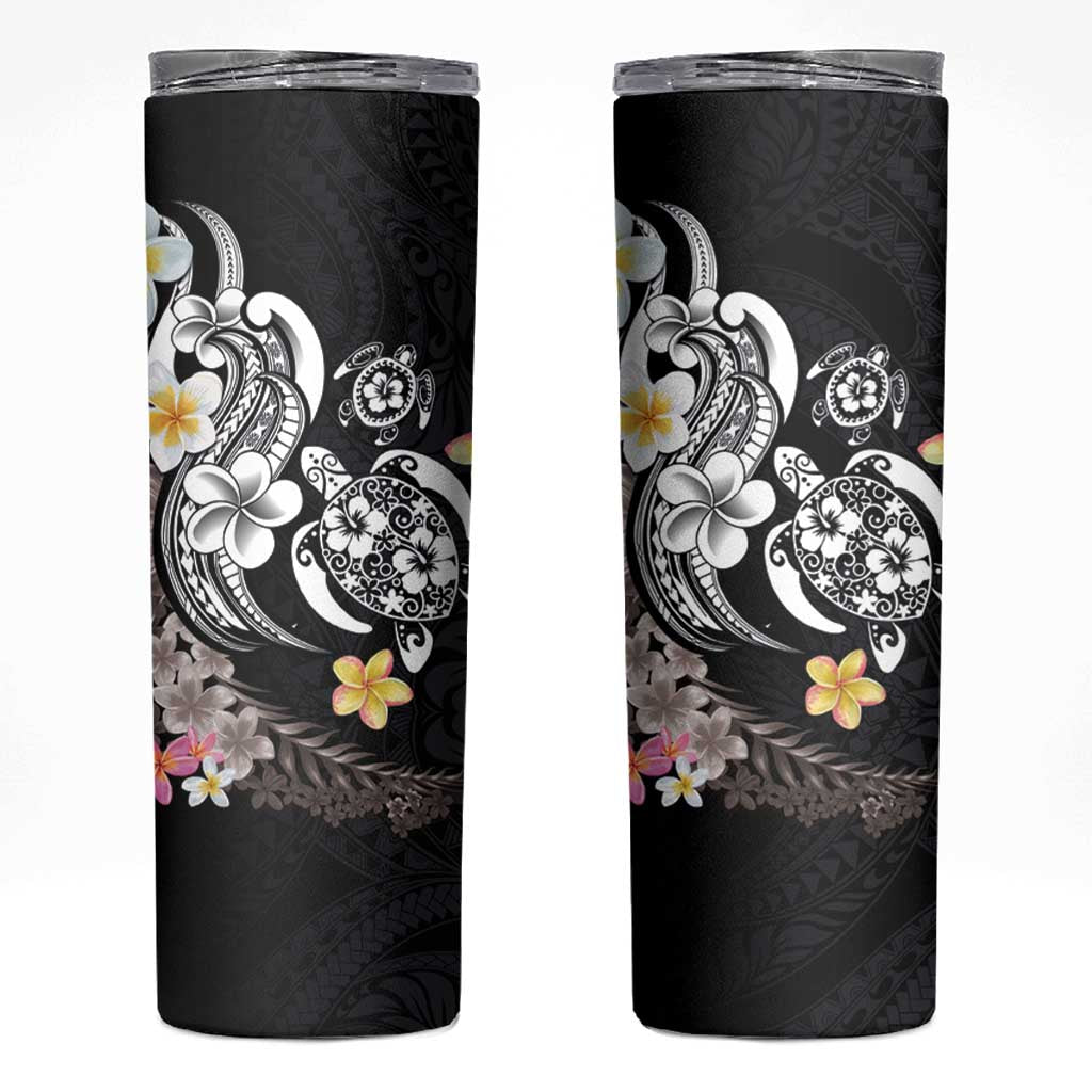 Hawaiian Tropical Plumeria Turtles Skinny Tumbler Polynesian Art Tattoo LT03 - Polynesian Pride