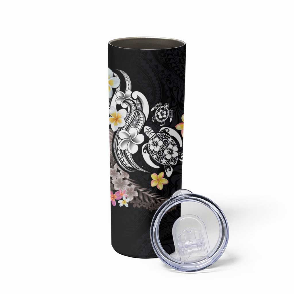Hawaiian Tropical Plumeria Turtles Skinny Tumbler Polynesian Art Tattoo LT03 - Polynesian Pride