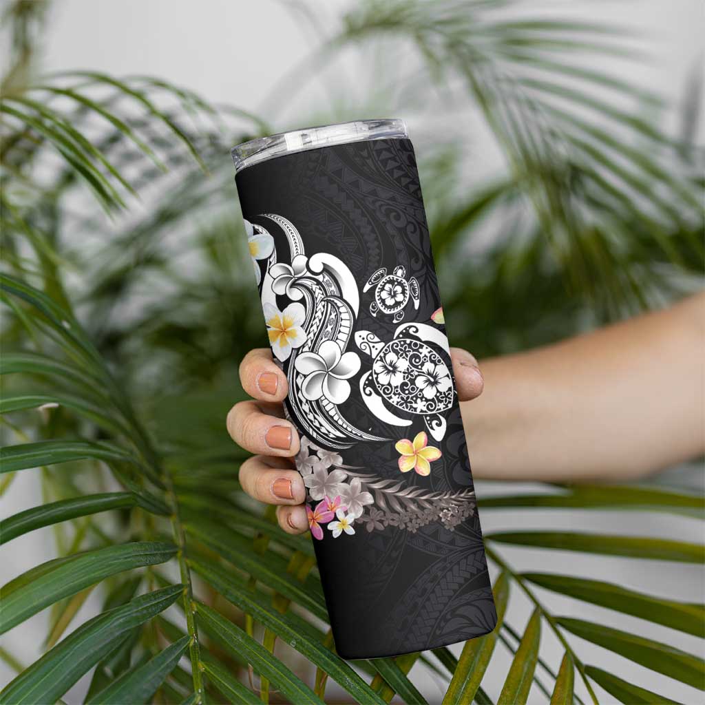 Hawaiian Tropical Plumeria Turtles Skinny Tumbler Polynesian Art Tattoo LT03 - Polynesian Pride