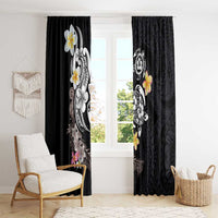 Hawaiian Tropical Plumeria Turtles Window Curtain Polynesian Art Tattoo