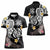 Hawaiian Tropical Plumeria Turtles Women Polo Shirt Polynesian Art Tattoo